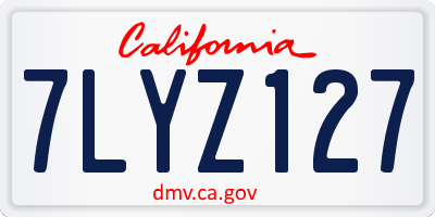 CA license plate 7LYZ127