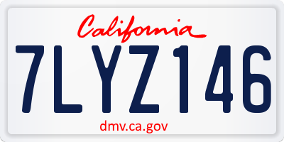 CA license plate 7LYZ146
