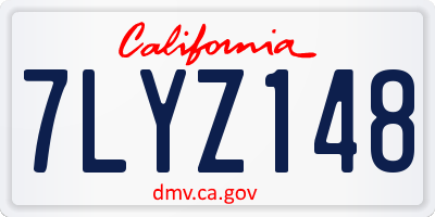 CA license plate 7LYZ148