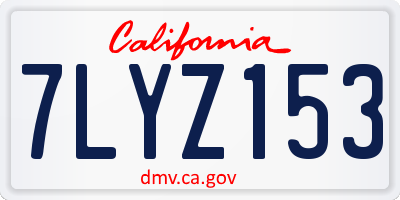 CA license plate 7LYZ153