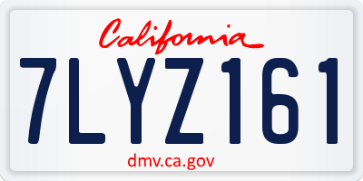 CA license plate 7LYZ161