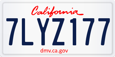 CA license plate 7LYZ177