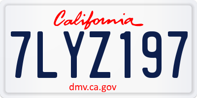CA license plate 7LYZ197