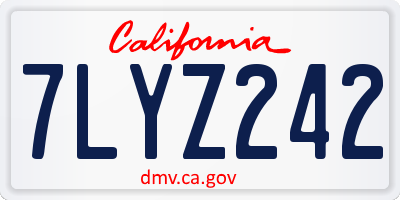 CA license plate 7LYZ242