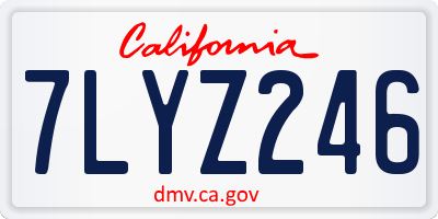 CA license plate 7LYZ246
