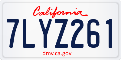 CA license plate 7LYZ261