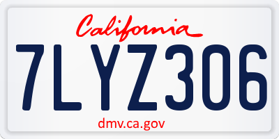 CA license plate 7LYZ306