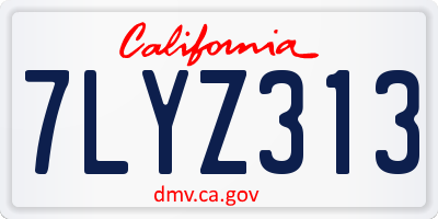 CA license plate 7LYZ313