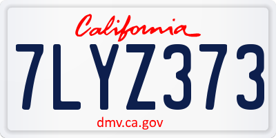 CA license plate 7LYZ373