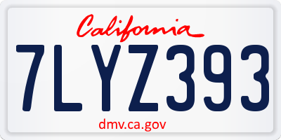CA license plate 7LYZ393