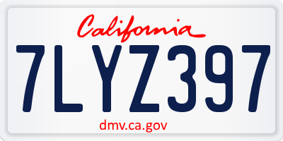 CA license plate 7LYZ397