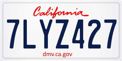 CA license plate 7LYZ427