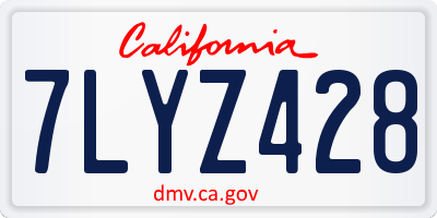 CA license plate 7LYZ428