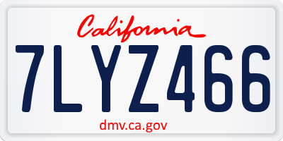CA license plate 7LYZ466