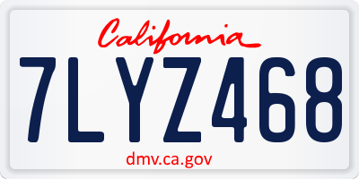 CA license plate 7LYZ468