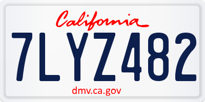 CA license plate 7LYZ482