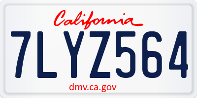 CA license plate 7LYZ564