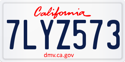 CA license plate 7LYZ573