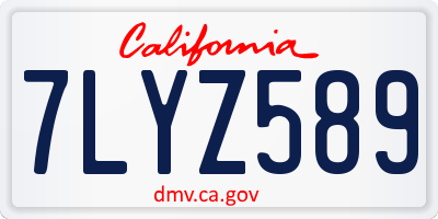 CA license plate 7LYZ589