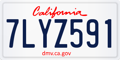 CA license plate 7LYZ591