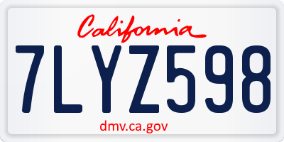 CA license plate 7LYZ598
