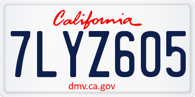 CA license plate 7LYZ605