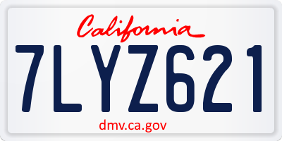 CA license plate 7LYZ621