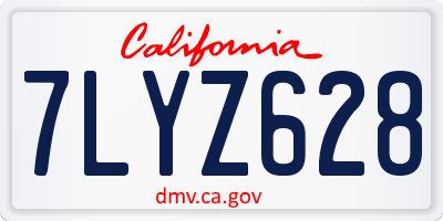 CA license plate 7LYZ628