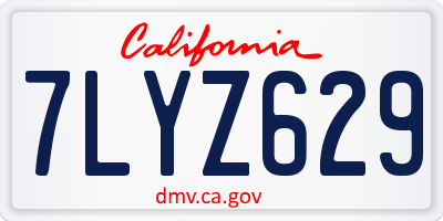 CA license plate 7LYZ629
