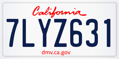 CA license plate 7LYZ631