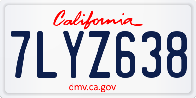 CA license plate 7LYZ638