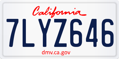 CA license plate 7LYZ646