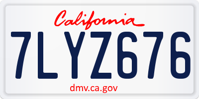 CA license plate 7LYZ676
