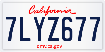 CA license plate 7LYZ677