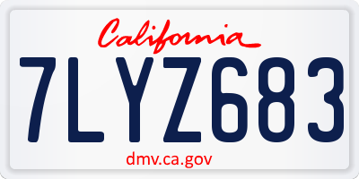 CA license plate 7LYZ683
