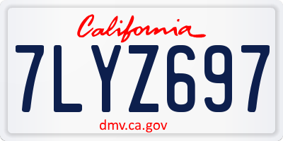 CA license plate 7LYZ697
