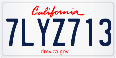 CA license plate 7LYZ713