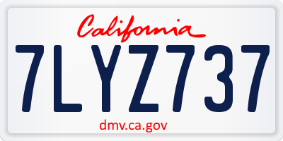 CA license plate 7LYZ737