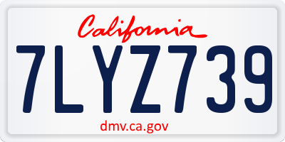 CA license plate 7LYZ739
