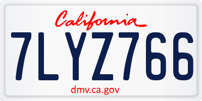 CA license plate 7LYZ766