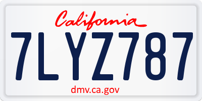 CA license plate 7LYZ787