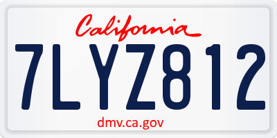 CA license plate 7LYZ812