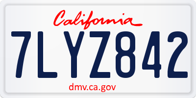 CA license plate 7LYZ842