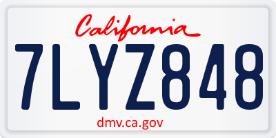 CA license plate 7LYZ848