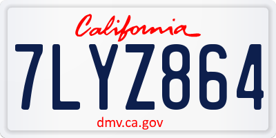 CA license plate 7LYZ864