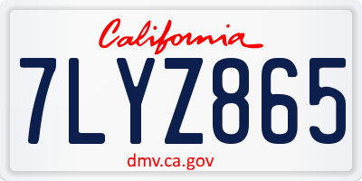CA license plate 7LYZ865