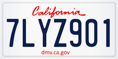 CA license plate 7LYZ901