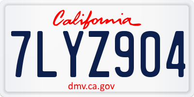 CA license plate 7LYZ904