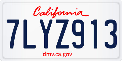 CA license plate 7LYZ913