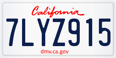 CA license plate 7LYZ915